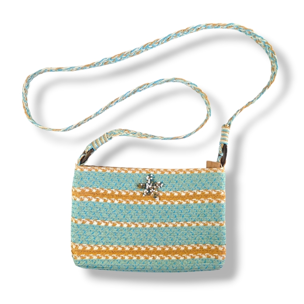 Cappelli Straworld Macrame Woven Boho Coastal Summer Crossbody Bag Purse